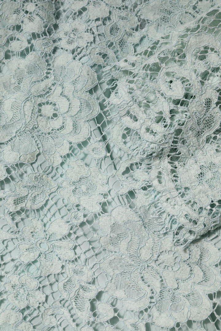 Dolce &amp; Gabbana Sample Sale Dolce &amp; Gabbana Mint Green Floral Lace Cotton Blouse Top - | Designer outlet