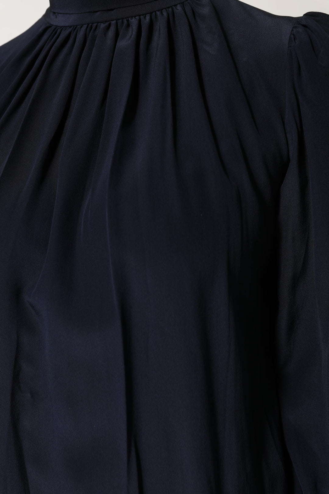 Dolce & Gabbana Sample Sale Dolce & Gabbana Blue Silk Mock Neck Long Sleeves Blouse Top - | Designer outlet