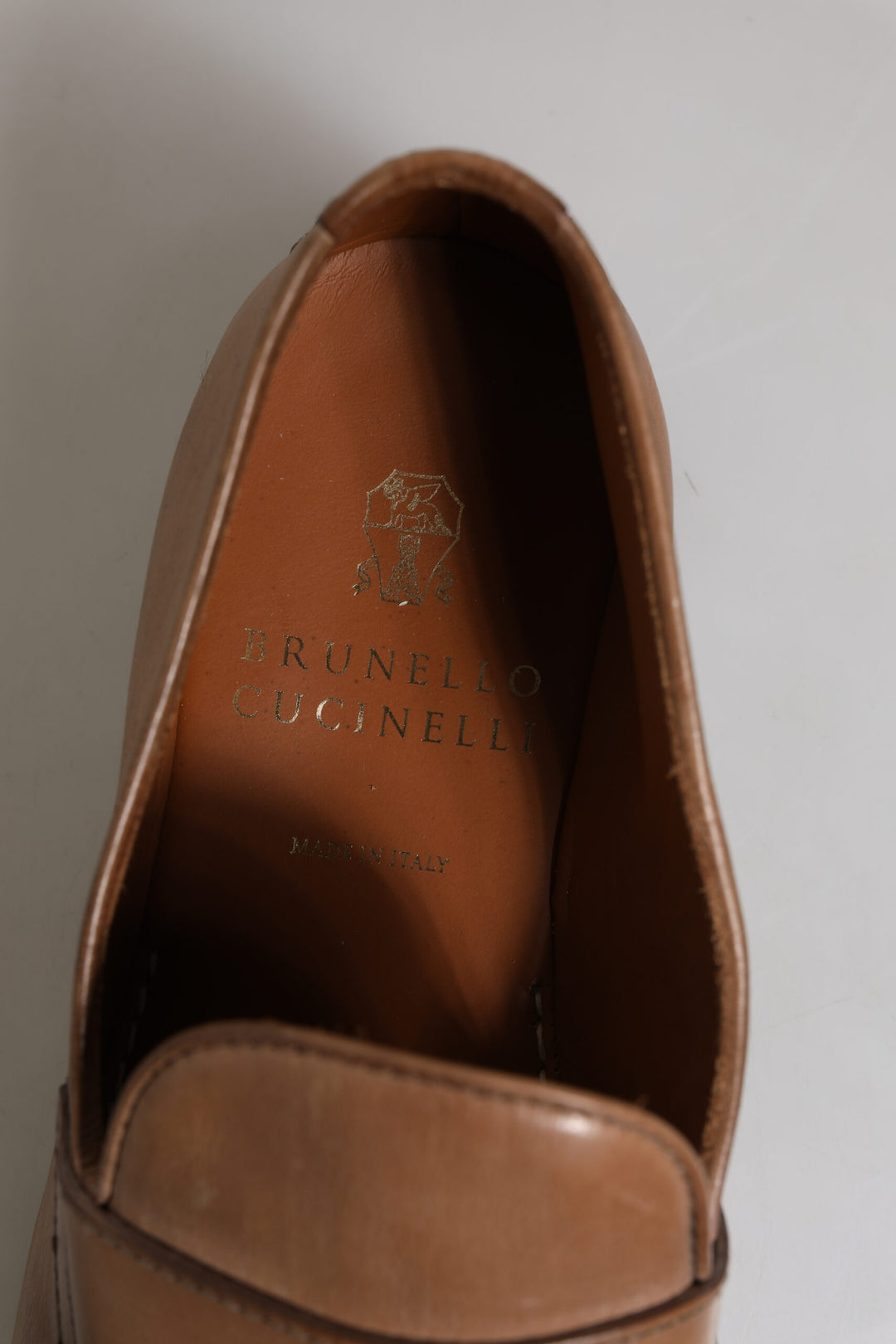 Brunello Cucinelli Brown Leather Loafer Dress Formal Shoes by Brunello Cucinelli outlet now on sale
