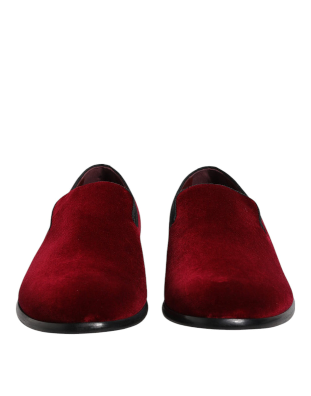Dolce & Gabbana Red Cotton Velvet Slip On Loafers Formal Shoes by Dolce & Gabbana outlet now on sale