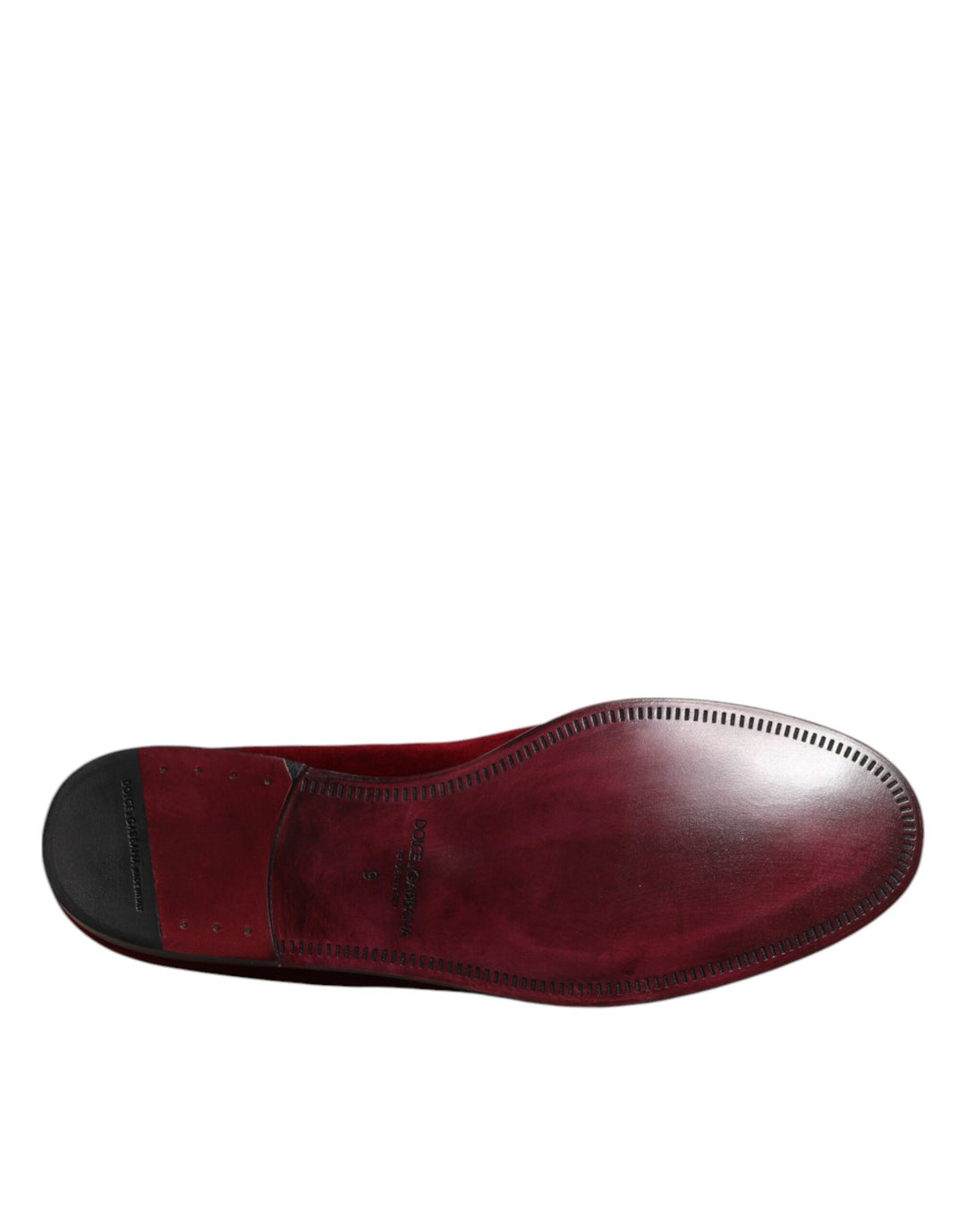 Dolce & Gabbana Red Cotton Velvet Slip On Loafers Formal Shoes by Dolce & Gabbana outlet now on sale