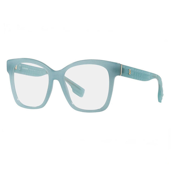 Burberry Eyeglasses Square Full Rim, Azure Frame and Clear Demo Lenses Lens BE23634086