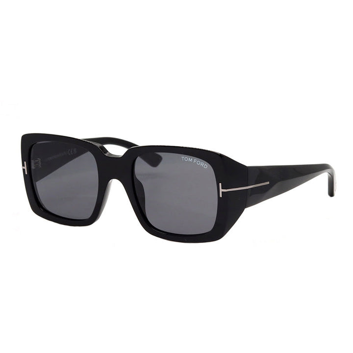Tom Ford Square Full Rim, with a Shiny Black frame and Smoke lens.
