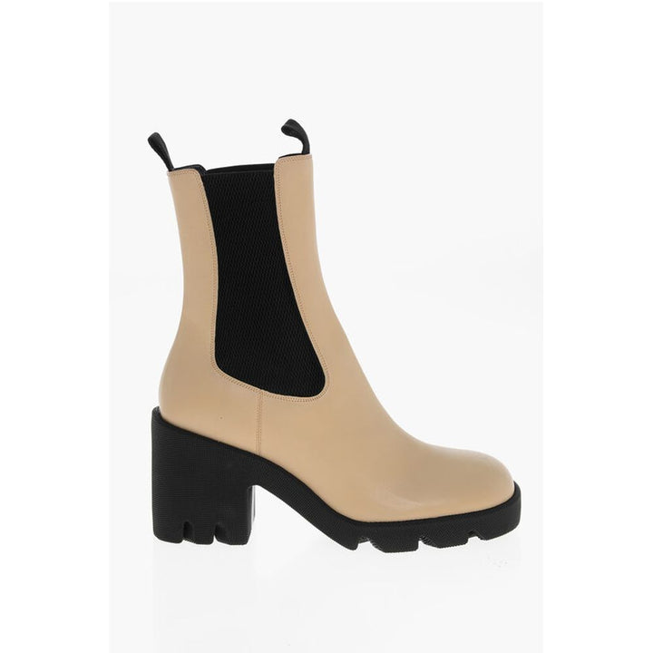 Burberry Leather Chelsea Booties with Carrion Sole 8cm