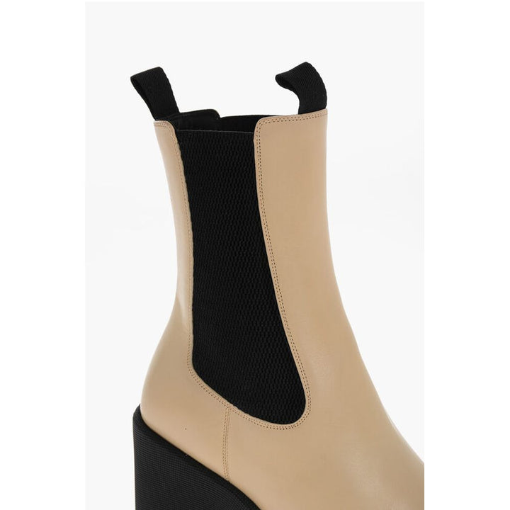 Burberry Leather Chelsea Booties with Carrion Sole 8cm