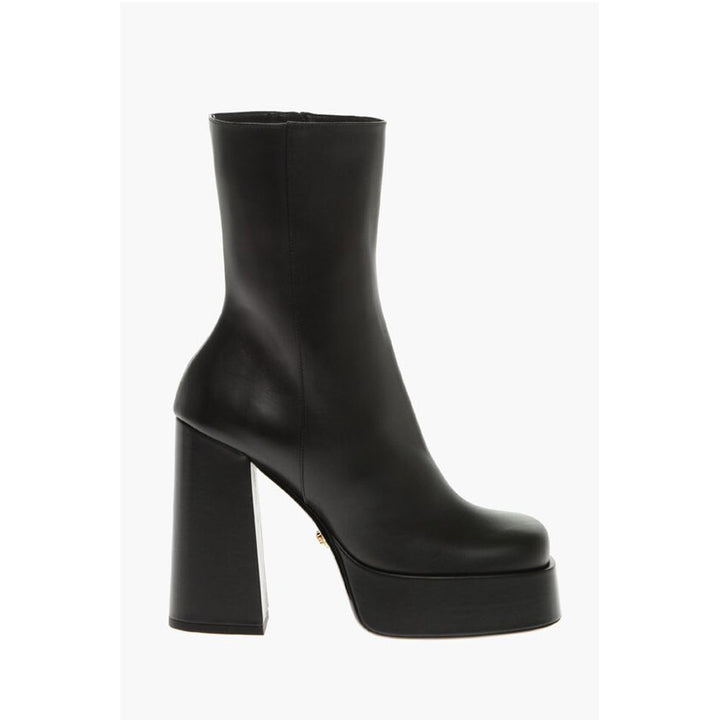 Versace Leather Platform Booties with Inner Zip 13cm