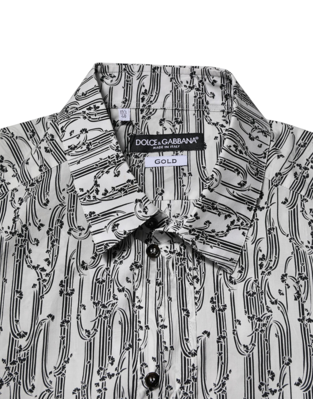 Dolce & Gabbana White Floral Print Casual Long Sleeves Shirt