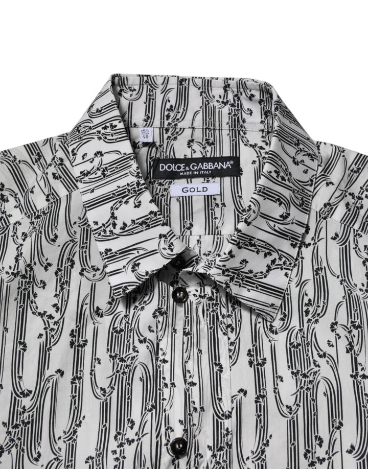 Dolce & Gabbana White Floral Print Casual Long Sleeves Shirt