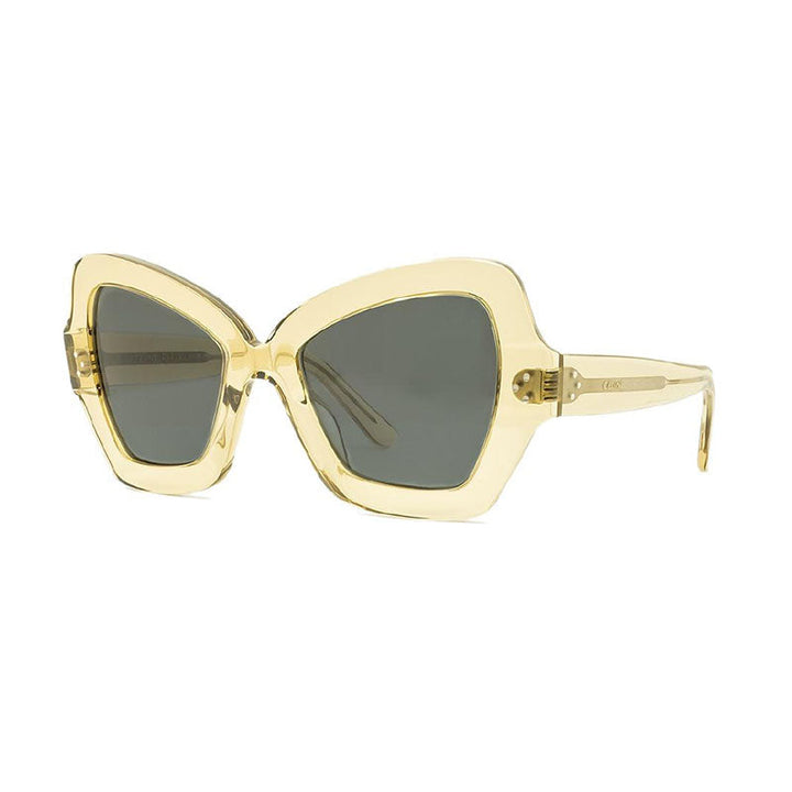 Celine Sunglasses Butterfly Full Rim, Yellow Frame and Grey Lens CL40067I47V