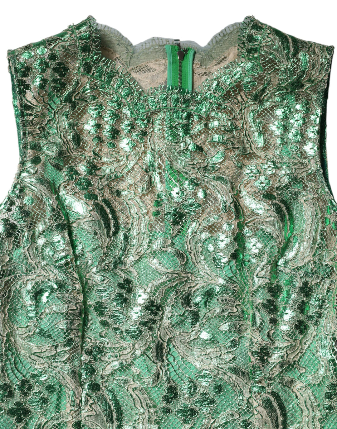 Dolce &amp; Gabbana Sample Sale Dolce &amp; Gabbana Green Cotton Floral Lace Sheath Midi Dress - | Designer outlet
