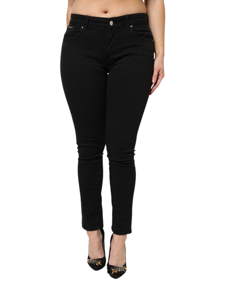 Dolce &amp; Gabbana Sample Sale Dolce &amp; Gabbana Black Cotton Mid Waist Denim Jeans - | Designer outlet
