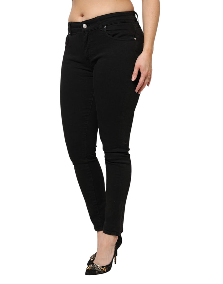 Dolce &amp; Gabbana Sample Sale Dolce &amp; Gabbana Black Cotton Mid Waist Denim Jeans - | Designer outlet