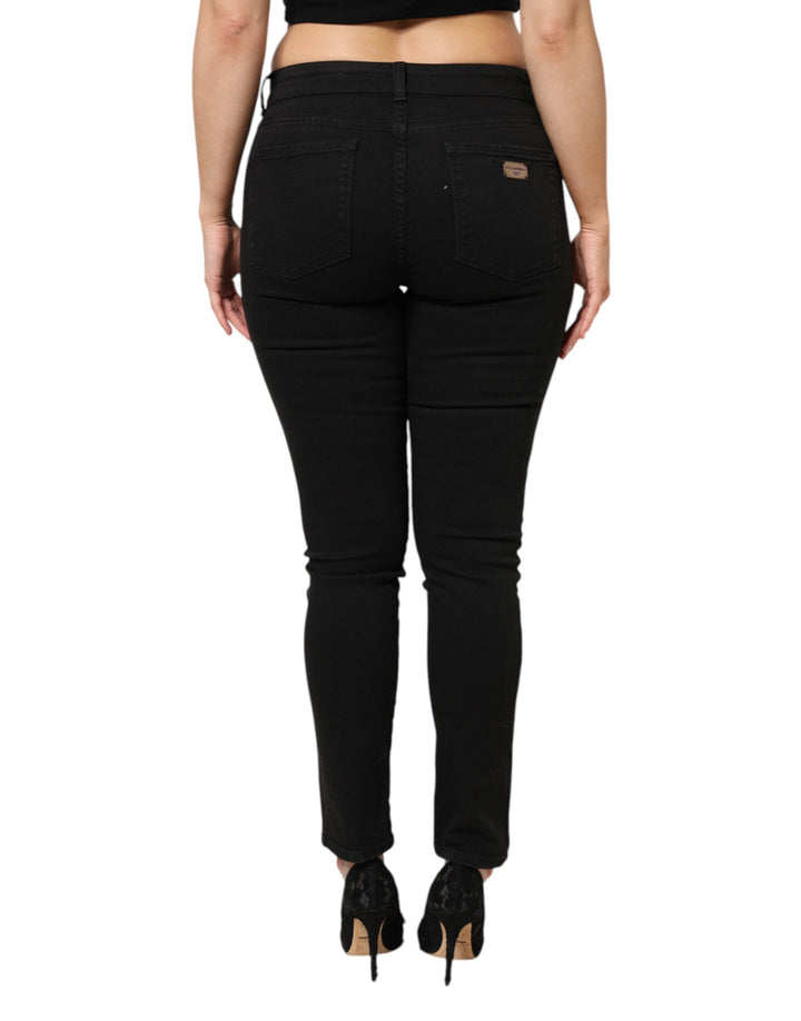 Dolce &amp; Gabbana Sample Sale Dolce &amp; Gabbana Black Cotton Mid Waist Denim Jeans - | Designer outlet