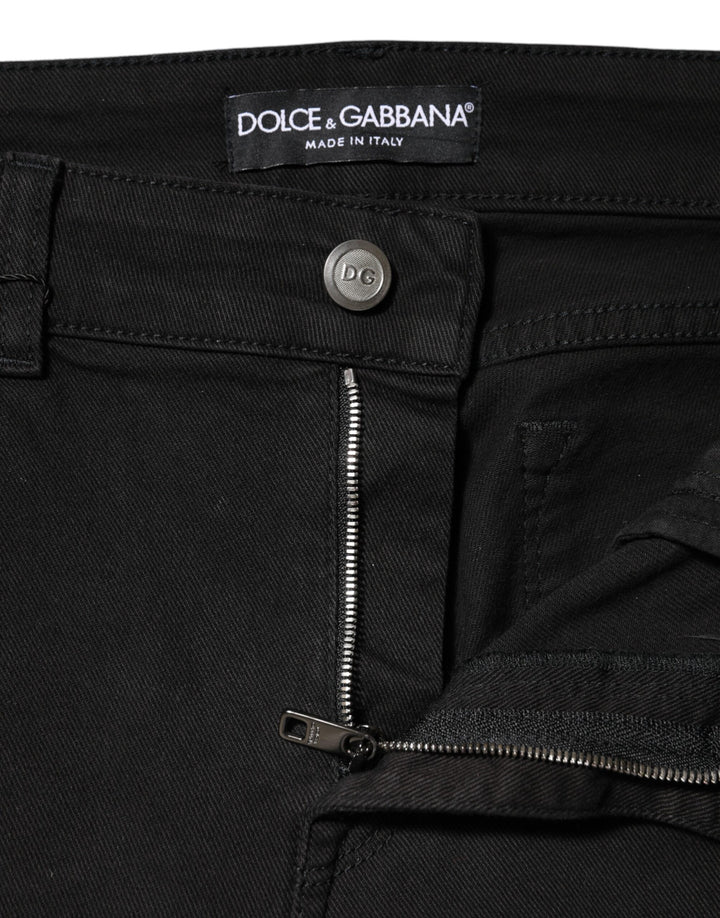 Dolce &amp; Gabbana Sample Sale Dolce &amp; Gabbana Black Cotton Mid Waist Denim Jeans - | Designer outlet