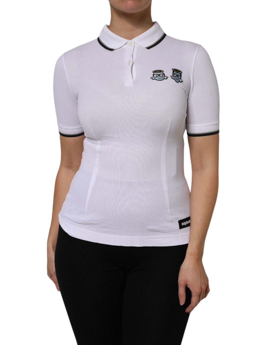 Dolce &amp; Gabbana Sample Sale Dolce &amp; Gabbana White Cotton Short Sleeves Collared Polo Top - | Designer outlet