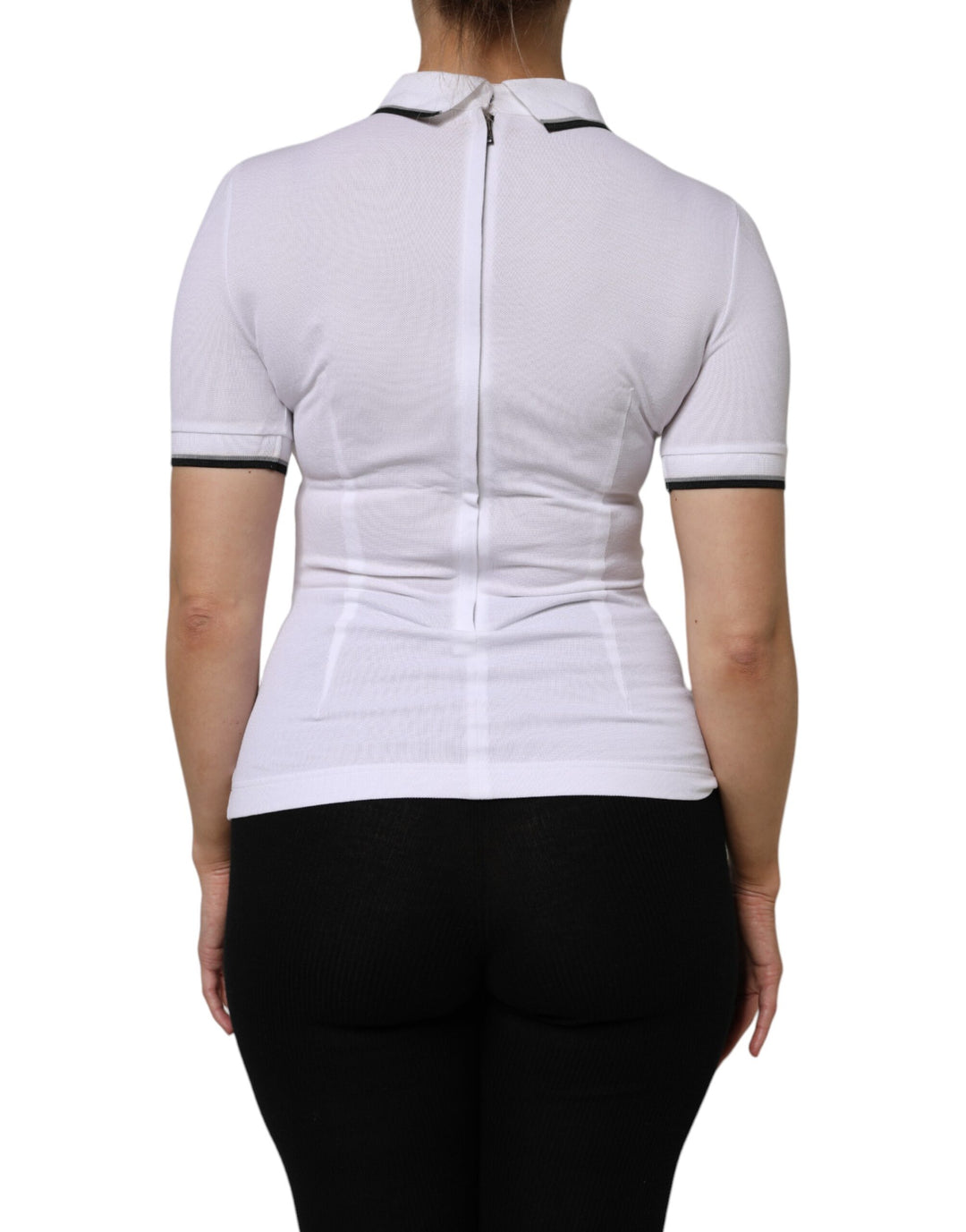Dolce &amp; Gabbana Sample Sale Dolce &amp; Gabbana White Cotton Short Sleeves Collared Polo Top - | Designer outlet