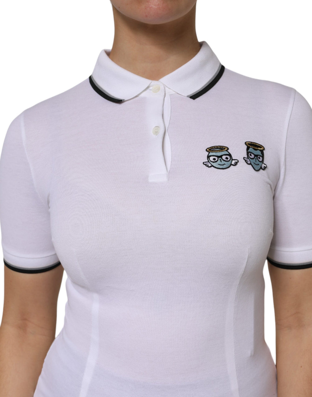 Dolce &amp; Gabbana White Cotton Short Sleeves Collared Polo Top by Dolce &amp; Gabbana outlet now on sale