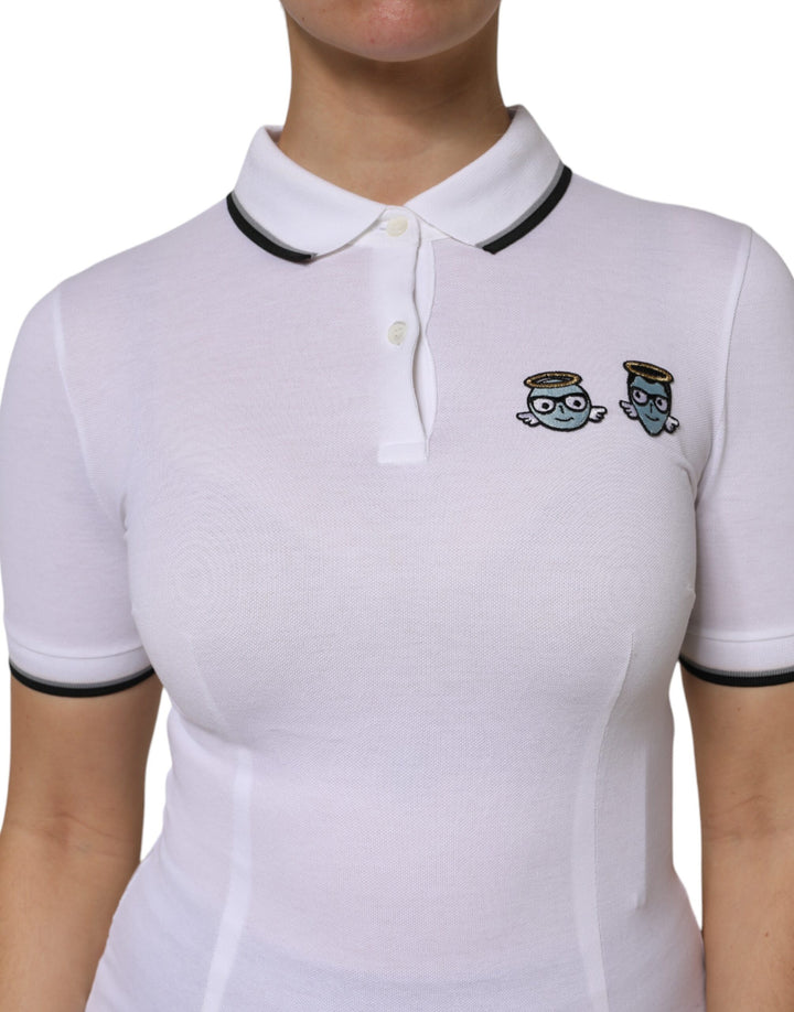 Dolce &amp; Gabbana White Cotton Short Sleeves Collared Polo Top by Dolce &amp; Gabbana outlet now on sale