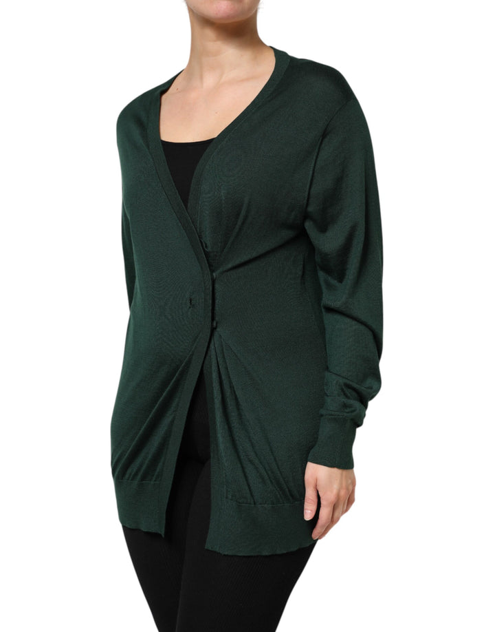 Dolce &amp; Gabbana Dark Green Cashmere Silk Cardigan Sweater by Dolce &amp; Gabbana outlet now on sale