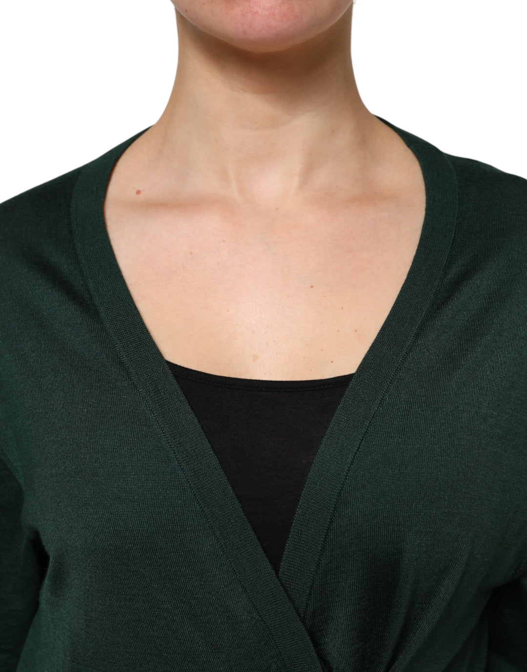 Dolce &amp; Gabbana Dark Green Cashmere Silk Cardigan Sweater by Dolce &amp; Gabbana outlet now on sale