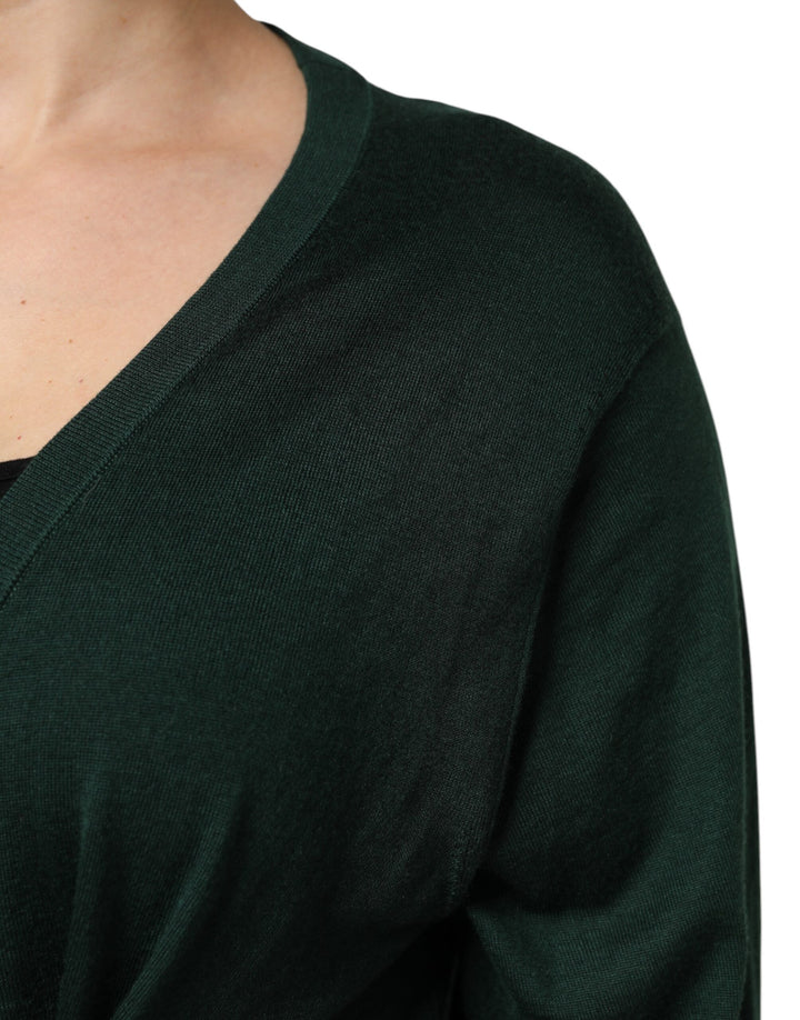 Dolce &amp; Gabbana Dark Green Cashmere Silk Cardigan Sweater by Dolce &amp; Gabbana outlet now on sale