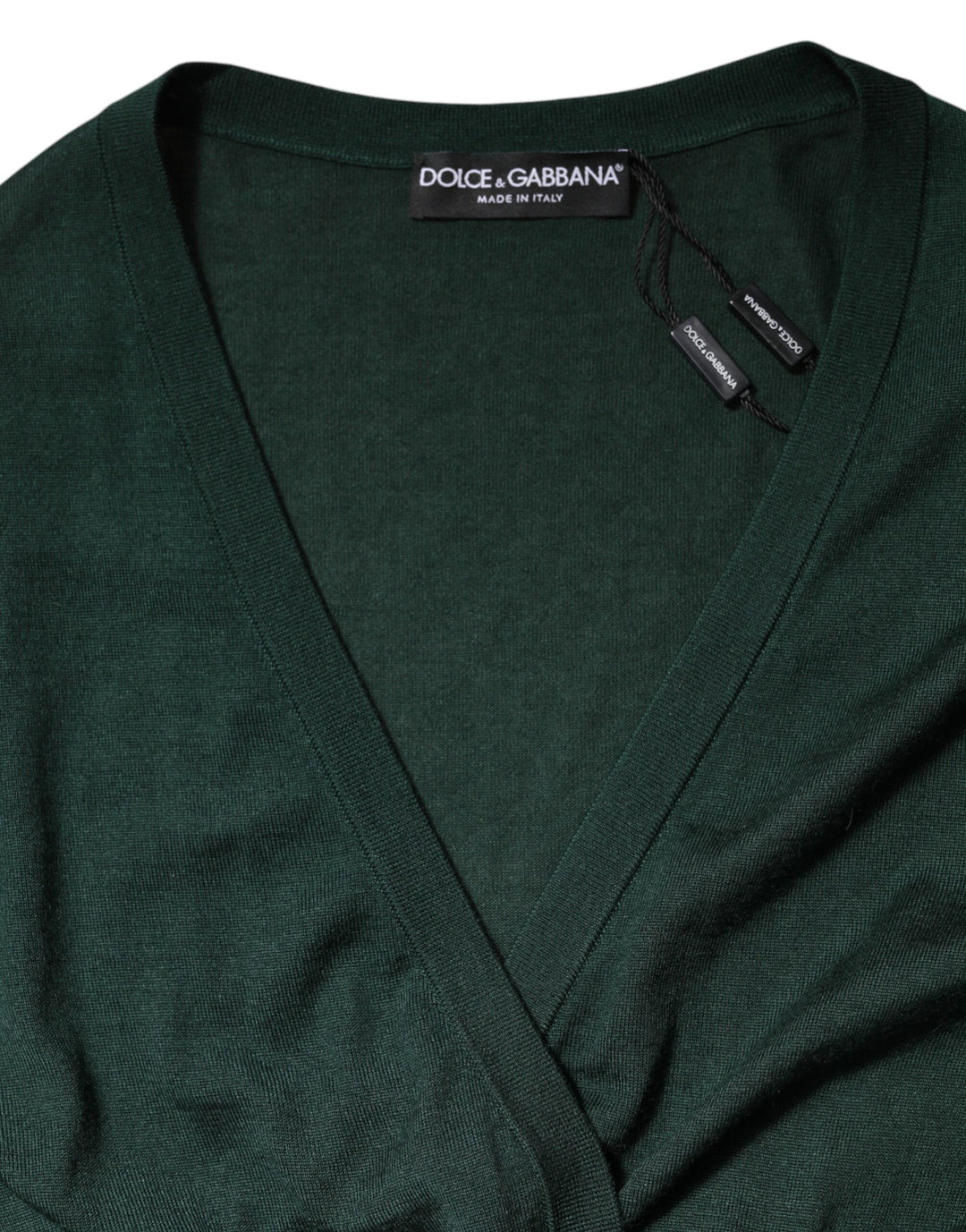 Dolce &amp; Gabbana Dark Green Cashmere Silk Cardigan Sweater by Dolce &amp; Gabbana outlet now on sale