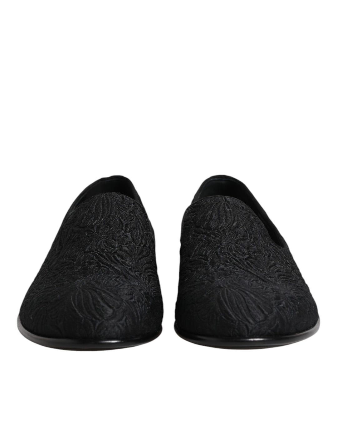 Dolce & Gabbana Black Jacquard Slip On Loafers Formal Shoes by Dolce & Gabbana outlet now on sale