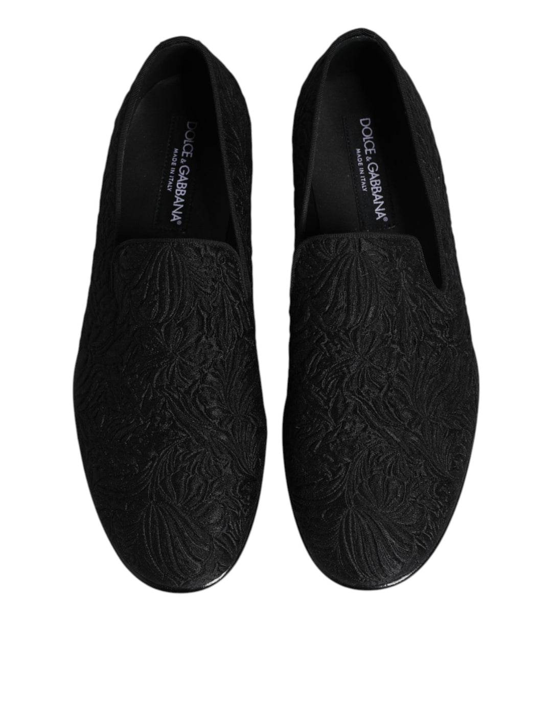 Dolce & Gabbana Black Jacquard Slip On Loafers Formal Shoes by Dolce & Gabbana outlet now on sale