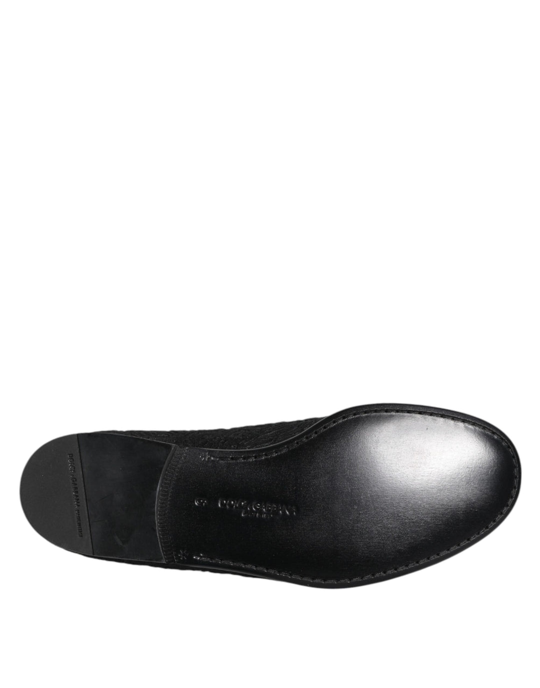 Dolce & Gabbana Black Jacquard Slip On Loafers Formal Shoes by Dolce & Gabbana outlet now on sale