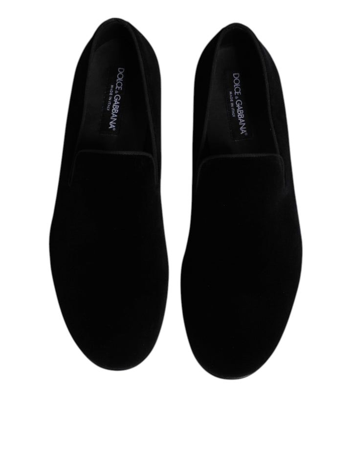 Dolce &amp; Gabbana Sample Sale Dolce &amp; Gabbana Black Velvet Slip On Loafers Formal Shoes - | Designer outlet