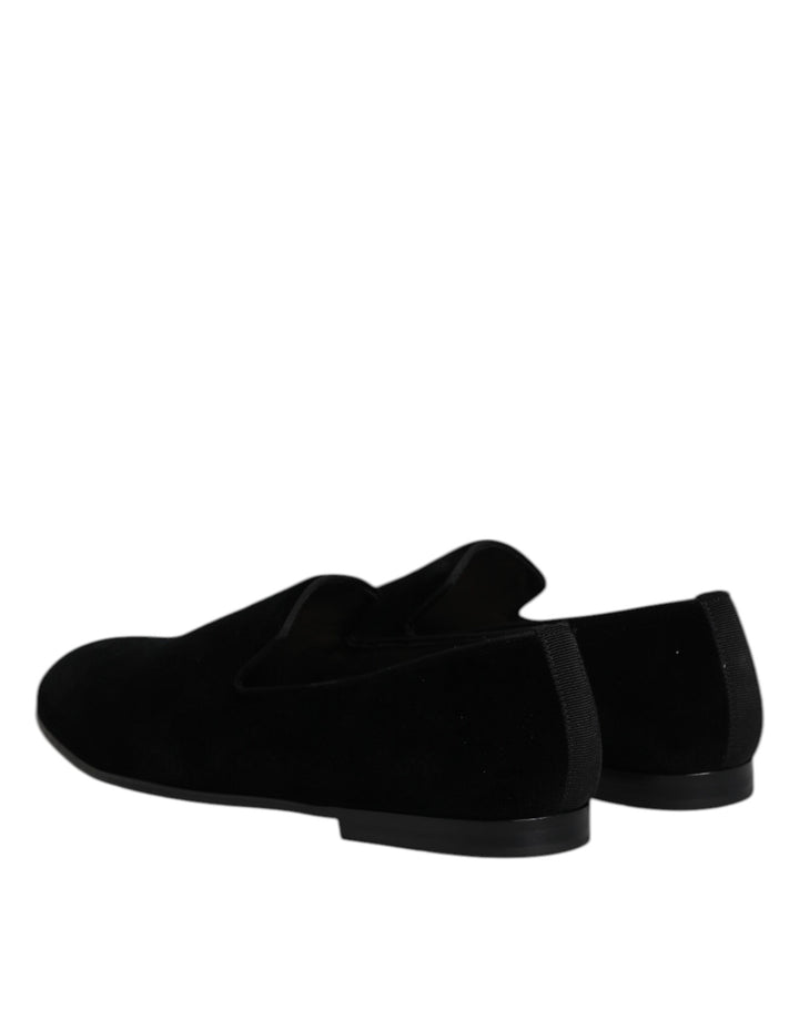 Dolce &amp; Gabbana Sample Sale Dolce &amp; Gabbana Black Velvet Slip On Loafers Formal Shoes - | Designer outlet