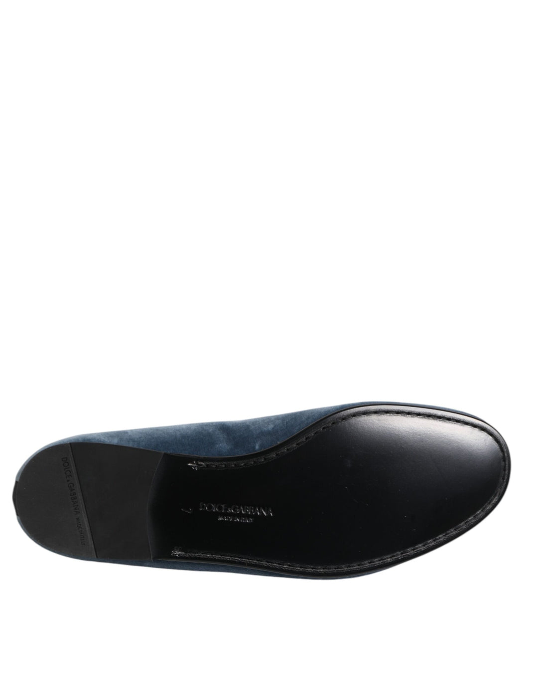 Dolce & Gabbana Blue Velvet DG Logo Loafers Formal Shoes by Dolce & Gabbana outlet now on sale