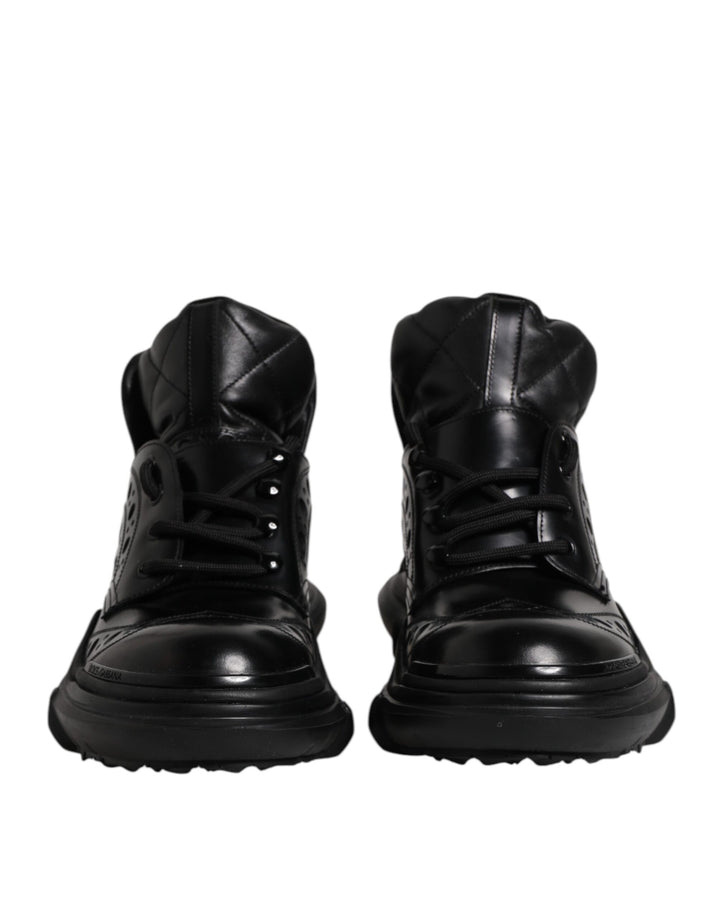 Dolce &amp; Gabbana Sample Sale Dolce &amp; Gabbana Black Leather Casual Mens Ankle Boots Shoes - | Designer outlet