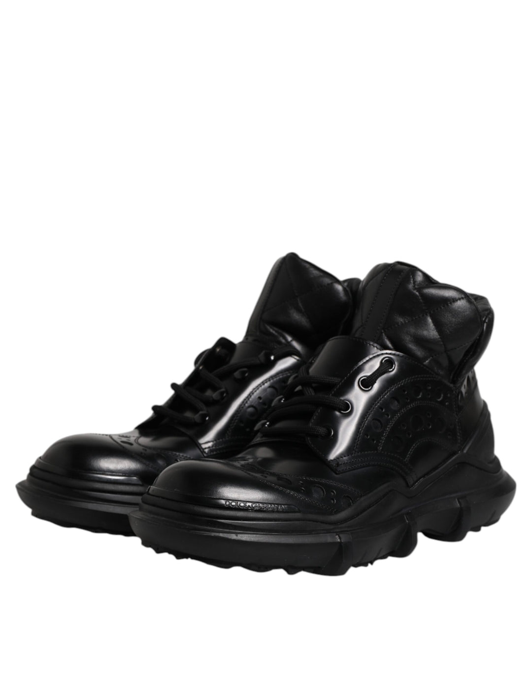 Dolce &amp; Gabbana Sample Sale Dolce &amp; Gabbana Black Leather Casual Mens Ankle Boots Shoes - | Designer outlet