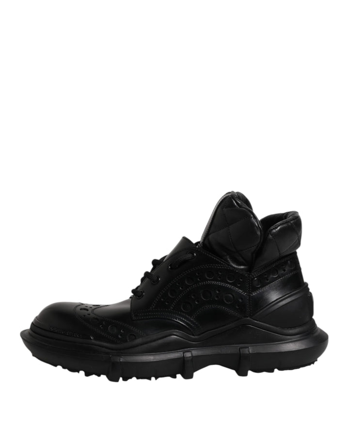 Dolce &amp; Gabbana Sample Sale Dolce &amp; Gabbana Black Leather Casual Mens Ankle Boots Shoes - | Designer outlet