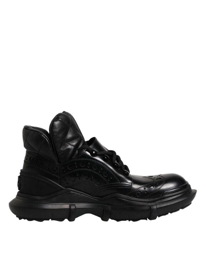 Dolce &amp; Gabbana Sample Sale Dolce &amp; Gabbana Black Leather Casual Mens Ankle Boots Shoes - | Designer outlet