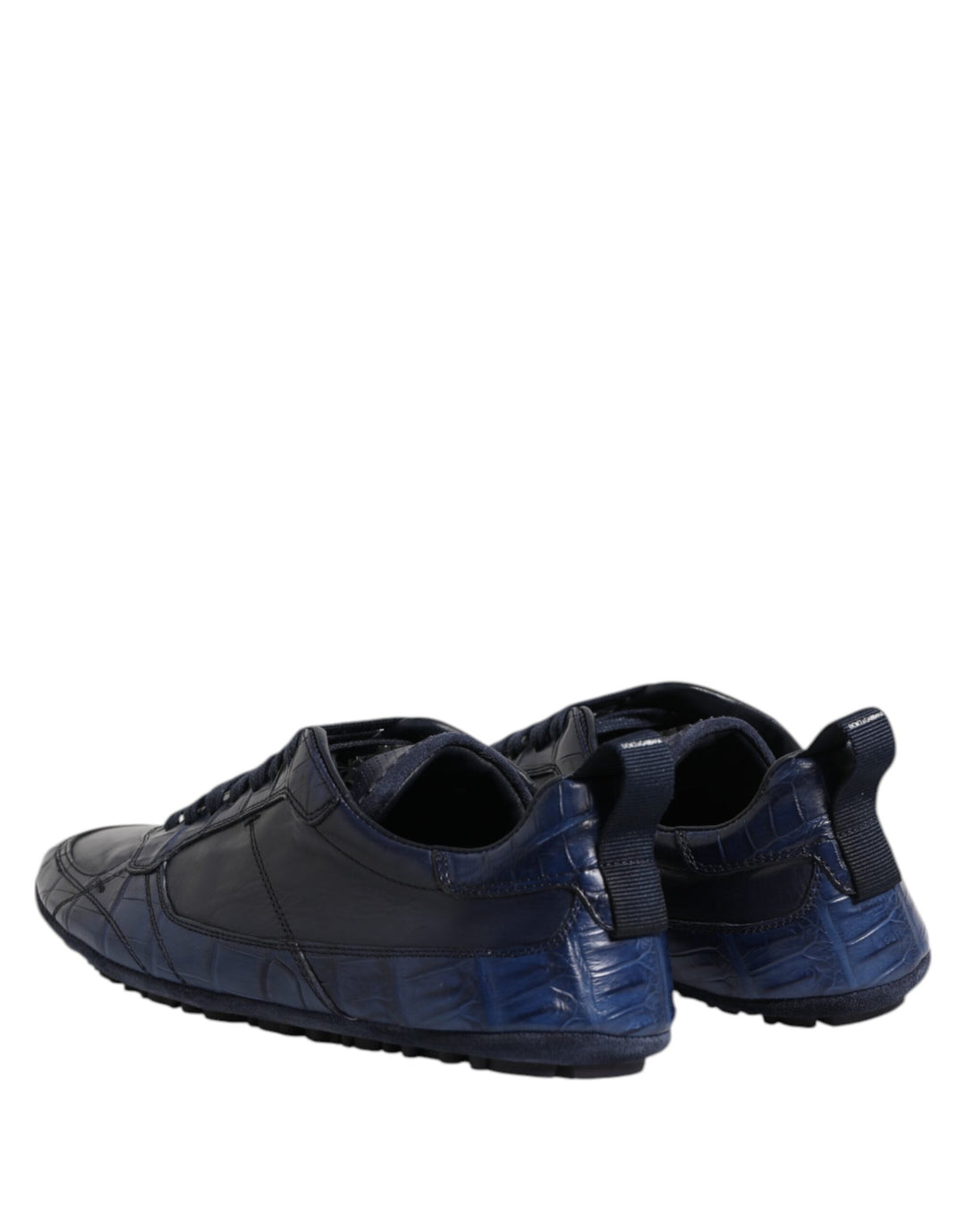 Dolce &amp; Gabbana Dark Blue Leather Low Top Men Sneakers Shoes by Dolce &amp; Gabbana outlet now on sale