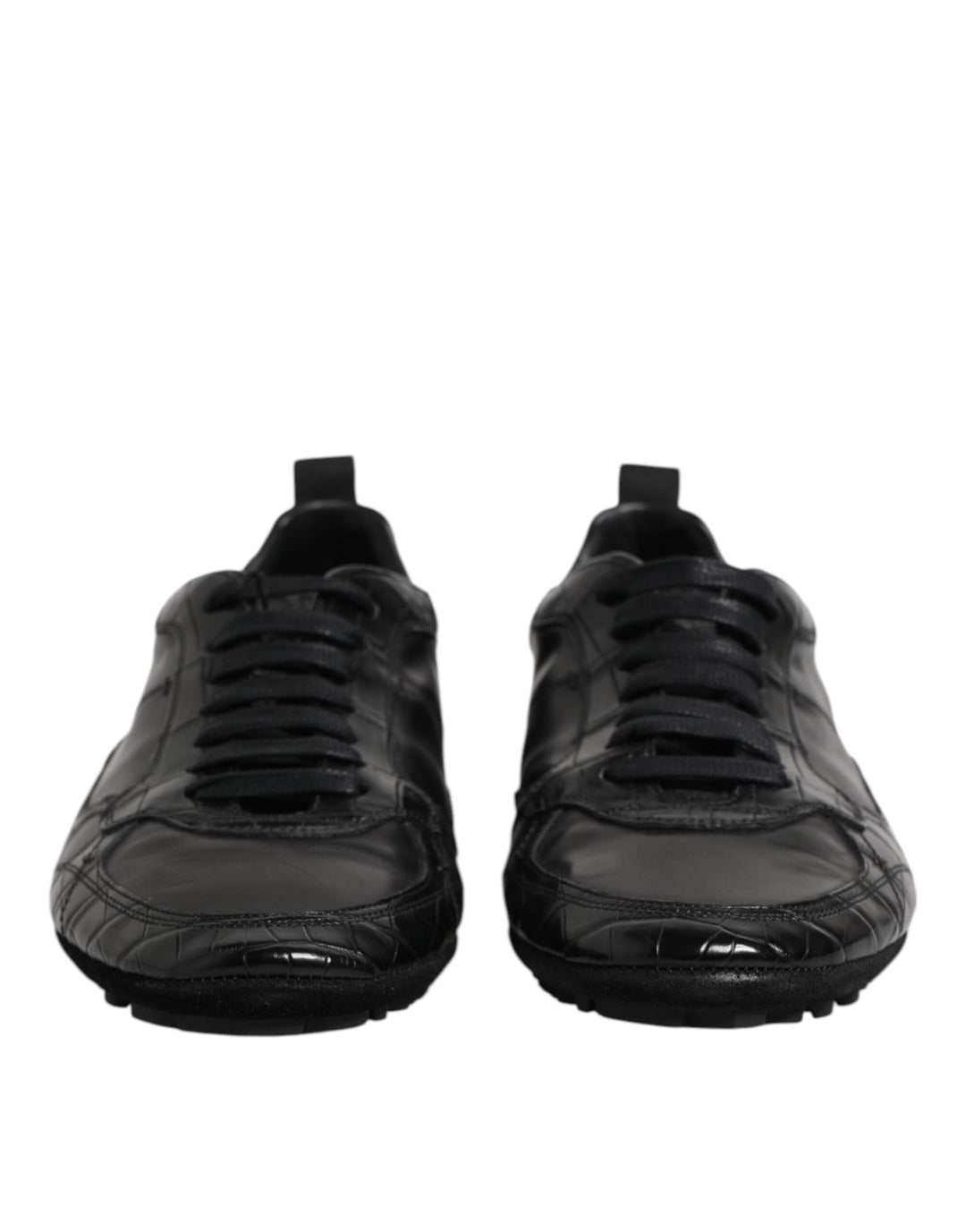 Dolce &amp; Gabbana Sample Sale Dolce &amp; Gabbana Black Exotic Leather Low Top Sneakers Shoes - | Designer outlet