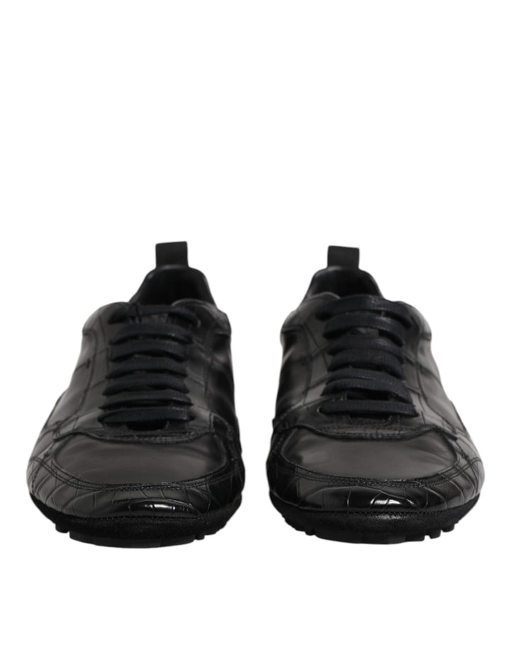 Dolce &amp; Gabbana Sample Sale Dolce &amp; Gabbana Black Exotic Leather Low Top Sneakers Shoes - | Designer outlet
