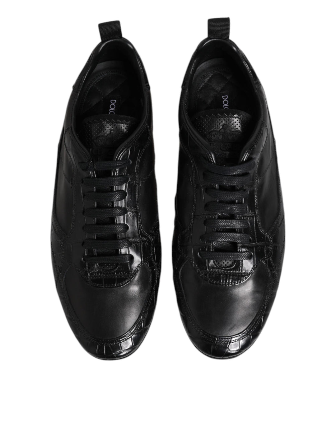 Dolce &amp; Gabbana Sample Sale Dolce &amp; Gabbana Black Exotic Leather Low Top Sneakers Shoes - | Designer outlet
