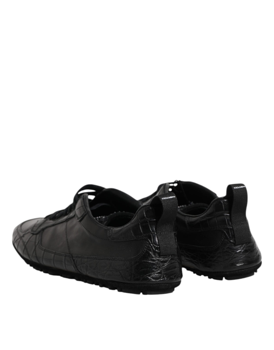 Dolce &amp; Gabbana Sample Sale Dolce &amp; Gabbana Black Exotic Leather Low Top Sneakers Shoes - | Designer outlet