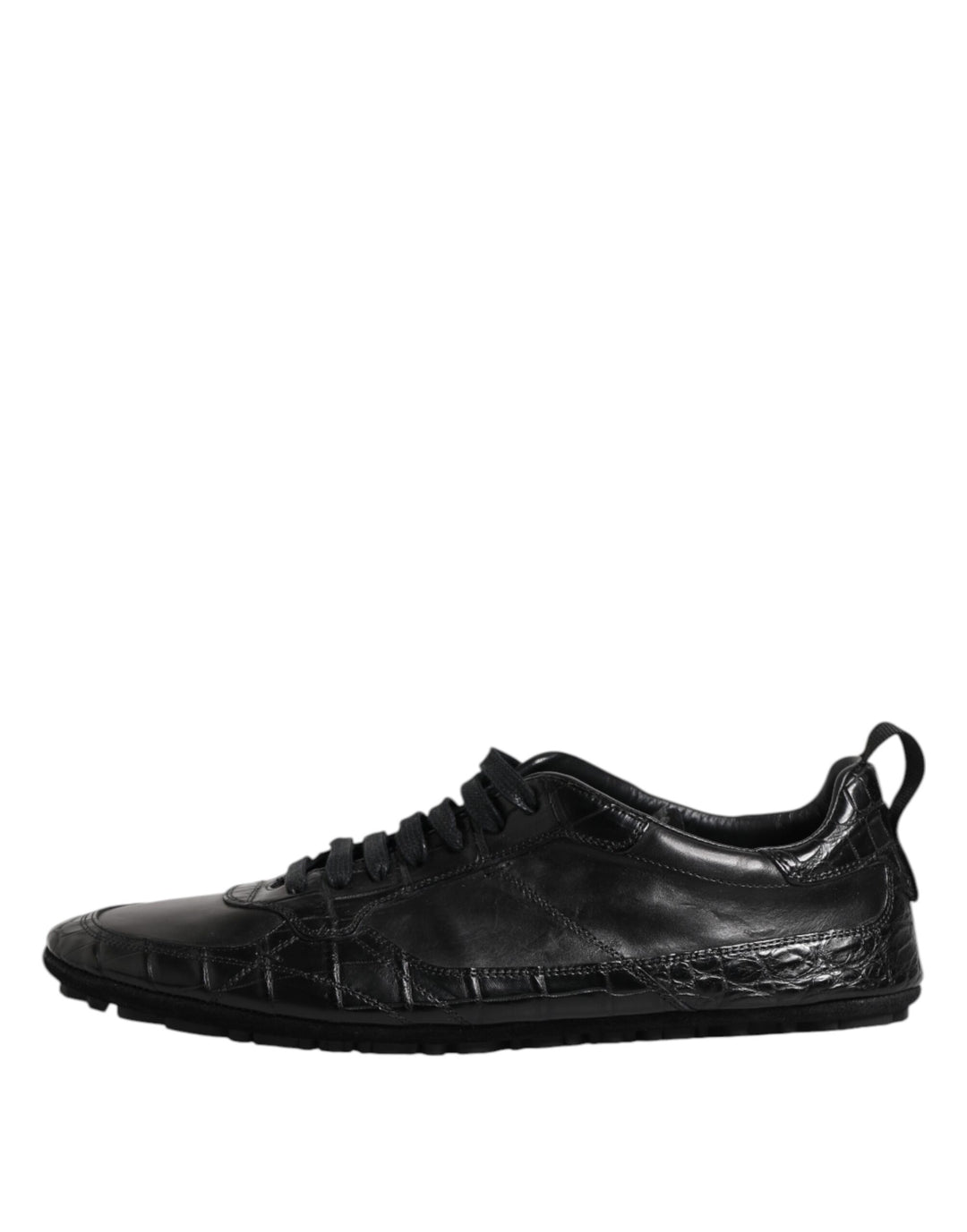Dolce &amp; Gabbana Sample Sale Dolce &amp; Gabbana Black Exotic Leather Low Top Sneakers Shoes - | Designer outlet
