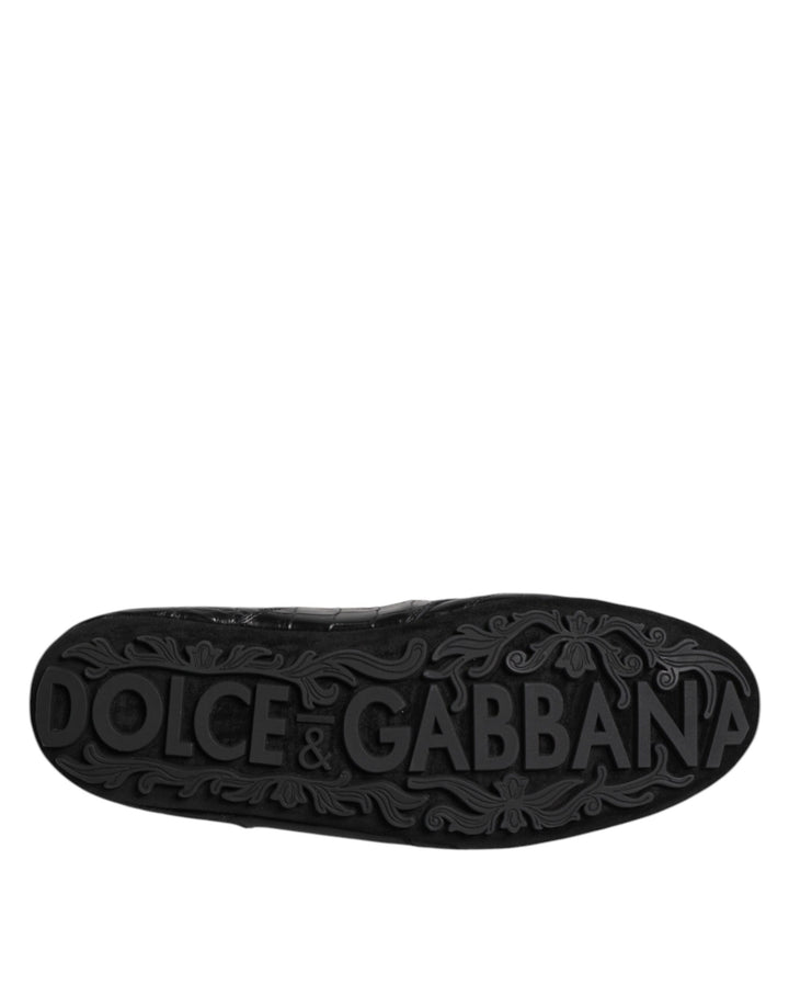 Dolce &amp; Gabbana Sample Sale Dolce &amp; Gabbana Black Exotic Leather Low Top Sneakers Shoes - | Designer outlet