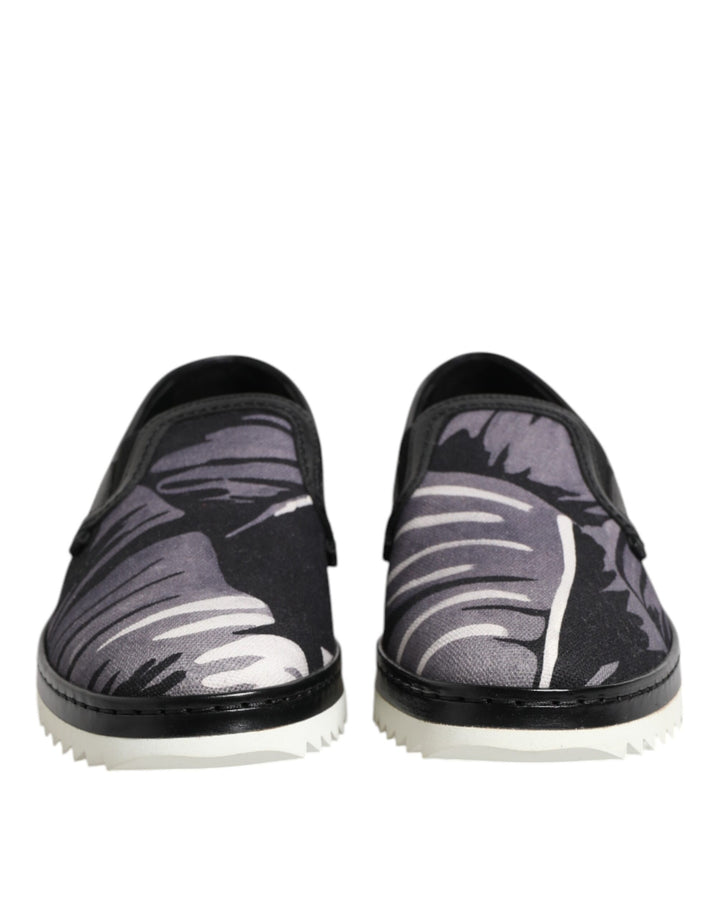 Dolce &amp; Gabbana Sample Sale Dolce &amp; Gabbana Black Tropical Slip On Men Sneakers Shoes - | Designer outlet