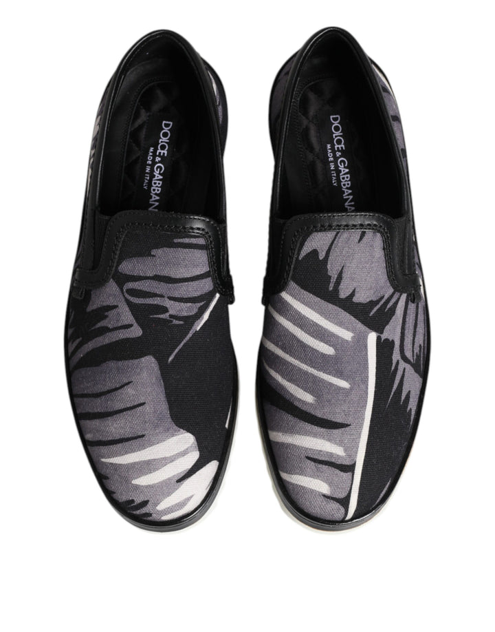 Dolce &amp; Gabbana Sample Sale Dolce &amp; Gabbana Black Tropical Slip On Men Sneakers Shoes - | Designer outlet