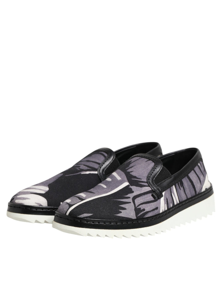 Dolce &amp; Gabbana Sample Sale Dolce &amp; Gabbana Black Tropical Slip On Men Sneakers Shoes - | Designer outlet