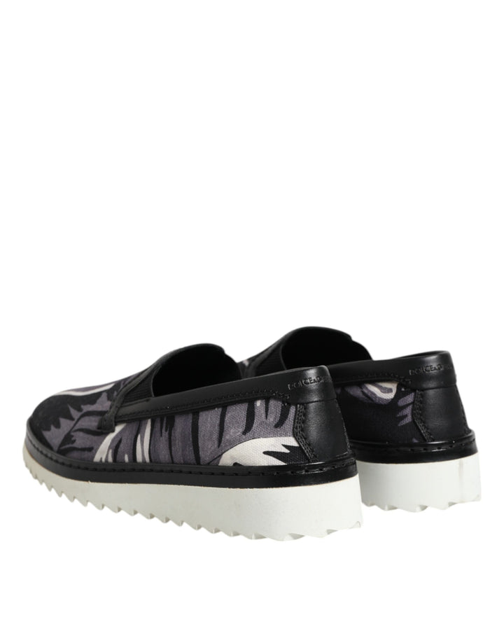 Dolce &amp; Gabbana Sample Sale Dolce &amp; Gabbana Black Tropical Slip On Men Sneakers Shoes - | Designer outlet