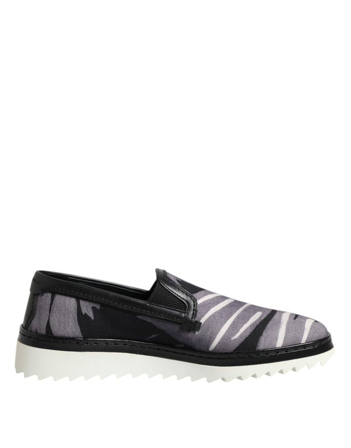 Dolce &amp; Gabbana Sample Sale Dolce &amp; Gabbana Black Tropical Slip On Men Sneakers Shoes - | Designer outlet