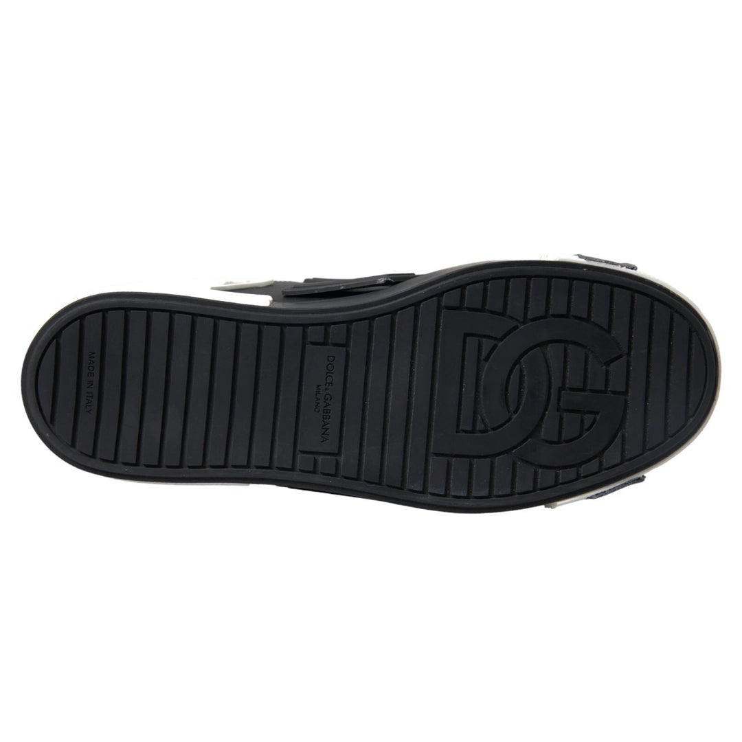 Dolce &amp; Gabbana Sample Sale Dolce &amp; Gabbana Black Leather Low Top Sneakers Portofino Shoes - | Designer outlet