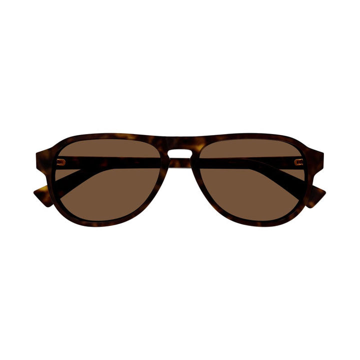 Bottega Veneta Sunglasses Aviator Full Rim, Havana Frame and Brown Lens BV1292S002